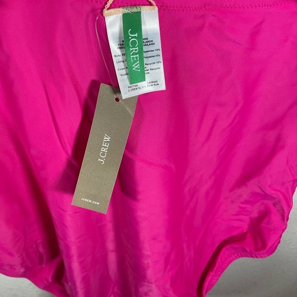 J.Crew Ruched Ruffle One-Piece women’s swimsuit hot pink size 18 - Picture 7 of 8